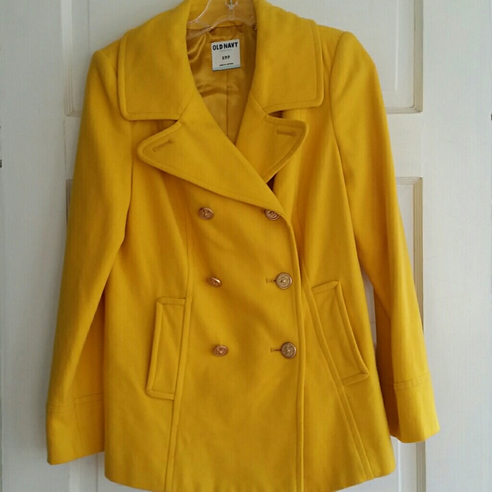 Old Navy Women's Yellow Peacoat